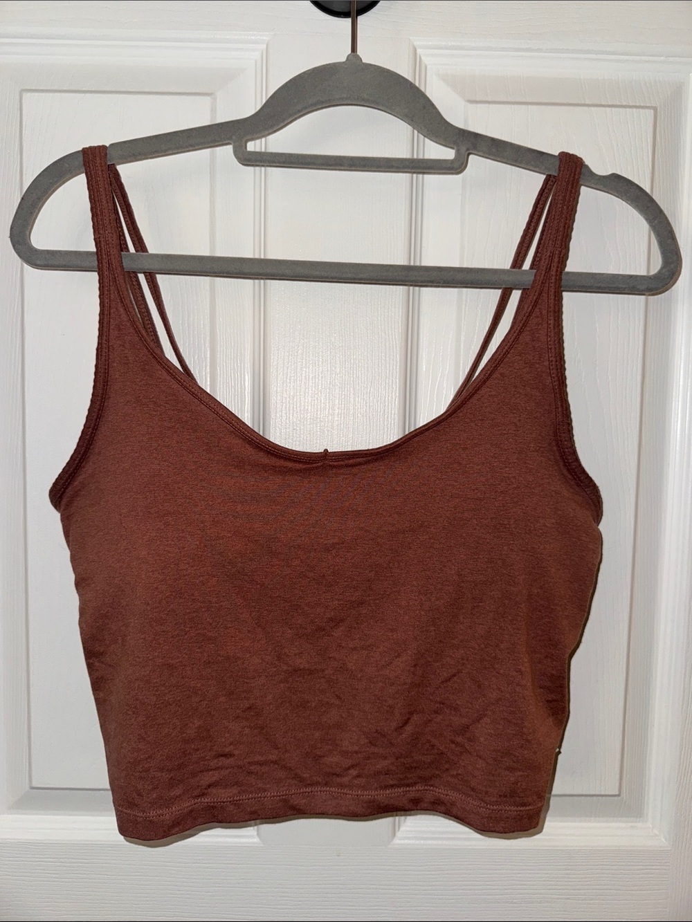 Vuori Women's Double-Strap Cropped Tank Top in Brown